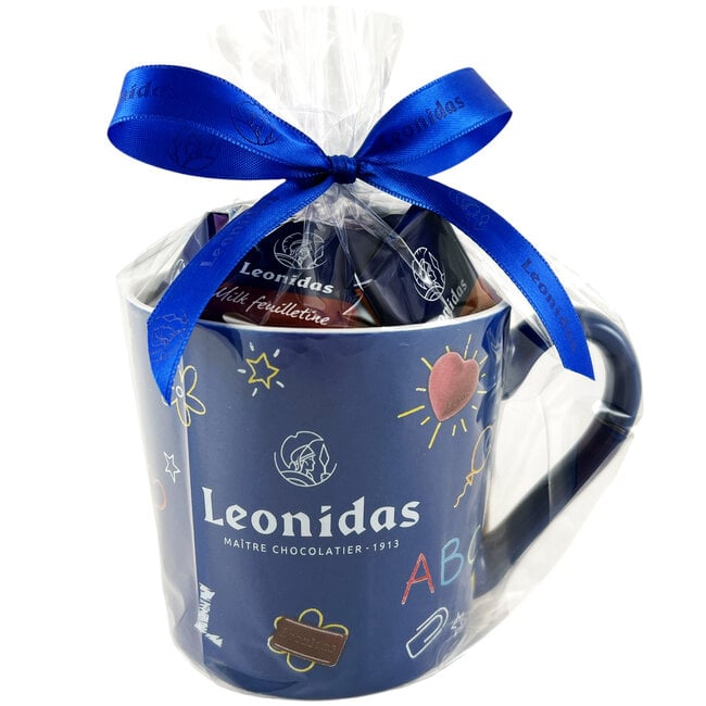 Leonidas Blauwe Mok ABC gevuld met heerlijke chocolade