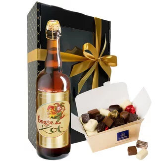 Leonidas 750g Chocolates and bottle of Brugse Zot 75cl