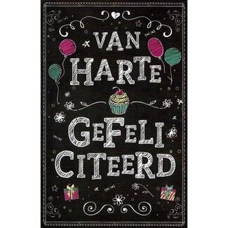 Wenskaart 'Van harte Gefeliciteerd' (11x17cm)