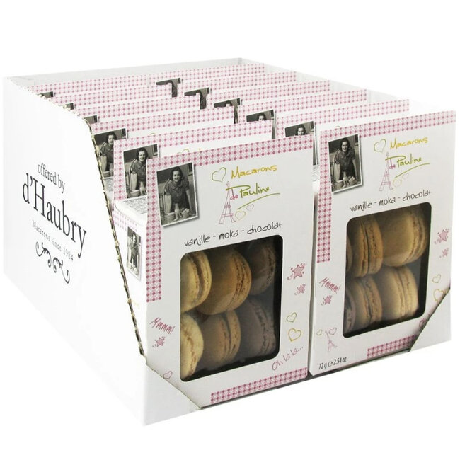 Macarons Vanille, Mokka und Schokolade Vorteilspack (72 Stück)