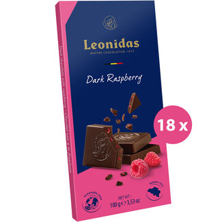 Leonidas Tablet Dark - Raspberry 100g VALUE PACK (18)