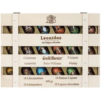 Leonidas Coffret en bois 18 chocolats de liqueur pure