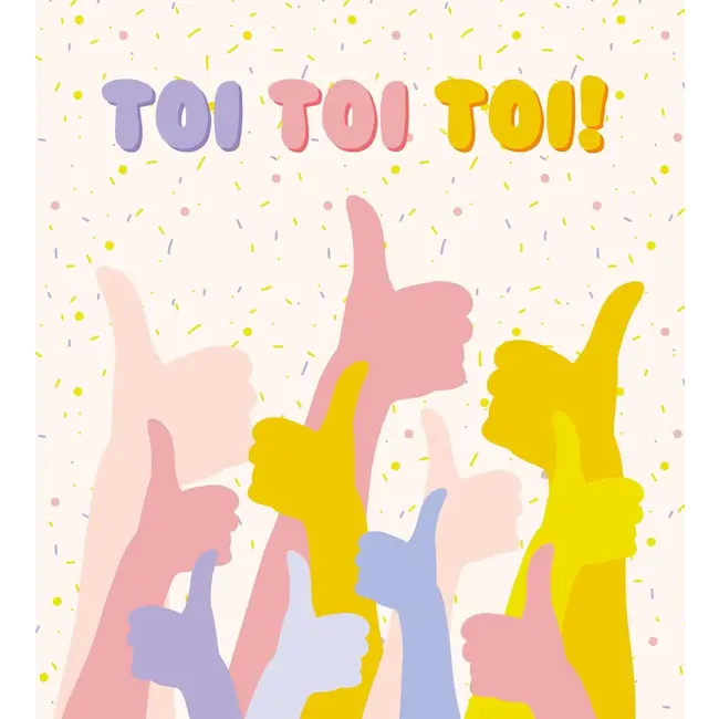 Carte de vœux 'TOI, TOI, TOI' (11x12cm)