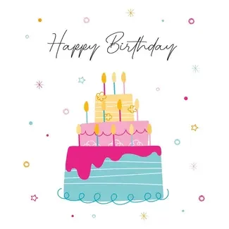 Wenskaart 'Happy Birthday' (11x12cm)
