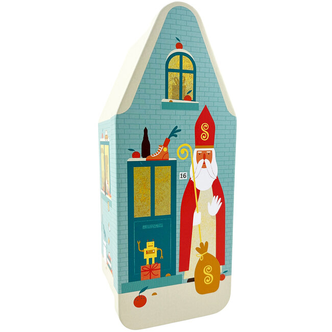 Leonidas Metall-Haus Nikolaus mit 500g Nikolauskugeln