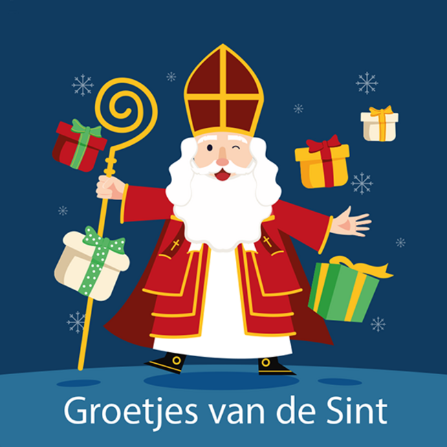 Carte de voeux 'Groetjes van de Sint' 1 stuk (7x7cm)