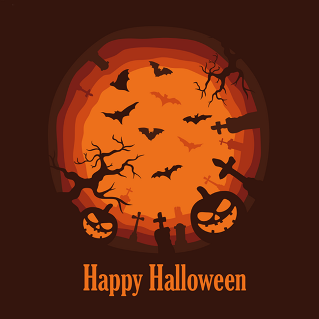 Happy Halloween Greeting Card (1 piece) - Personalised Seasonal Message