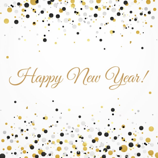Wenskaart Happy New Year - 7x7cm (1 stuk)
