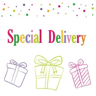 Carte de voeux 'Special delivery' (7x7cm)