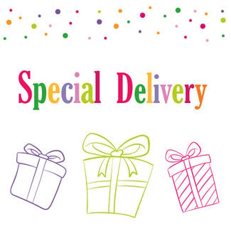 Grußkarte 'Special delivery' (7x7cm)