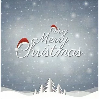 Wenskaart 'Merry Christmas' (7x7cm)