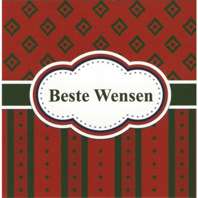Carte de vœux 'Beste wensen' (7x7cm)