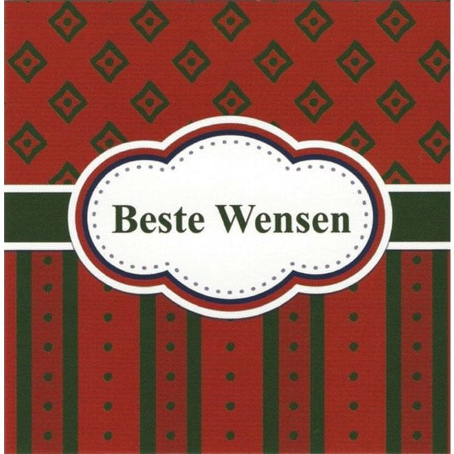 Wenskaart Beste wensen 7x7cm voor Nieuwjaar en geschenken