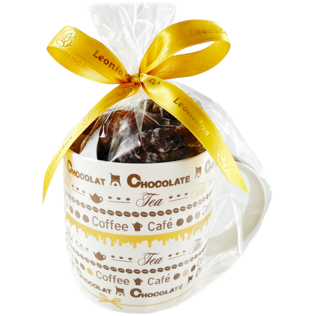 Porzellanbecher 'Chocolate, Coffee, Tea' mit Füllung