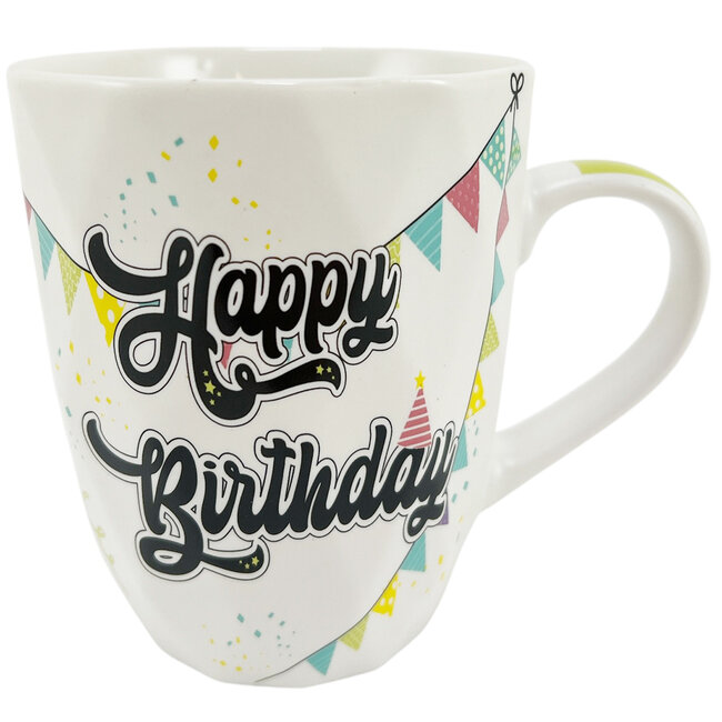 Tasse à café 'Happy Birthday' garnie de 200g de douceurs