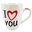 Tasse à café I LOVE YOU garnie d'un assortiment de chocolats