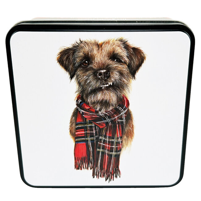 Fudge à la vanille dans boîte métallique Border Terrier 120g