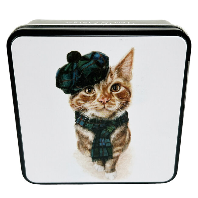 Vanille-Fudge in dekorativer Blechdose Elegante Katze 120g