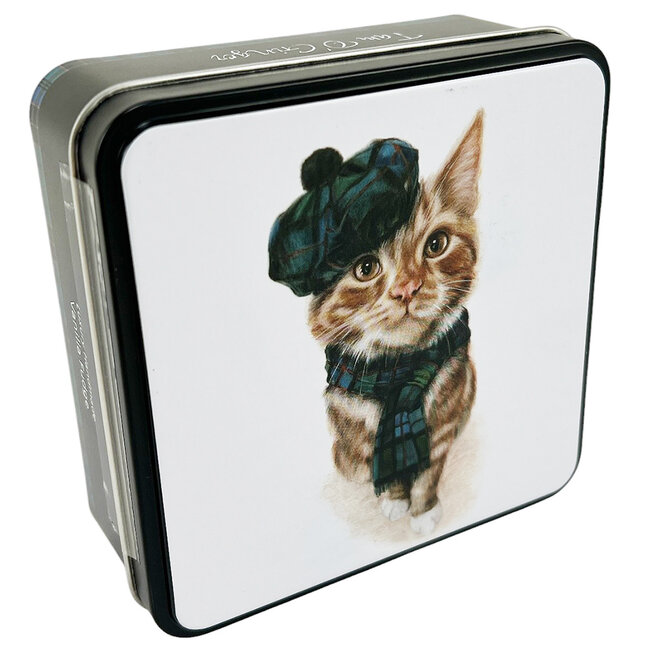 Vanille-Fudge in dekorativer Blechdose Elegante Katze 120g