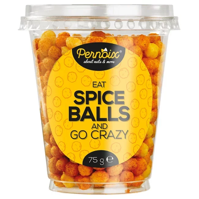 Pernoix Knusprige Mais-Snackbällchen mit Barbecue & Chili Geschmack 75g
