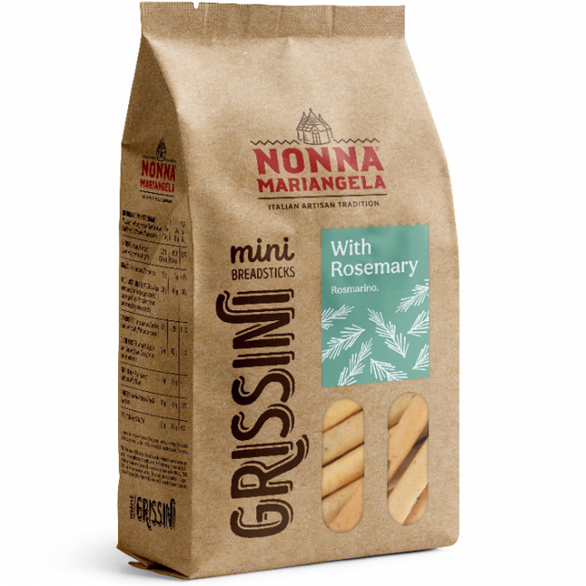 Knapperige Italiaanse Grissini met rozemarijn 200g