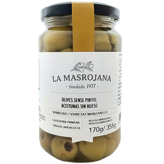 Grüne Manzanilla-Oliven (entsteint) 170g - Premium Spanische Delikatesse