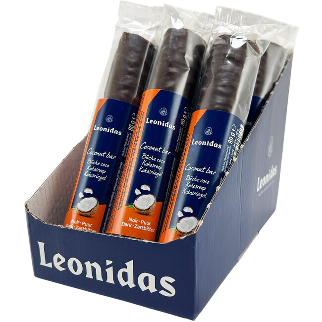 Leonidas Dark Coconut Bars 12-piece value pack 80g per bar