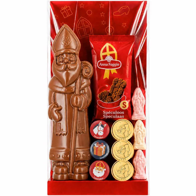 Leonidas Sachet Saint-Nicolas (L) Saint-Nicolas en chocolat au lait et douceurs