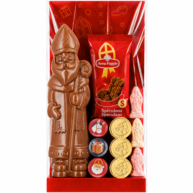 Leonidas St. Nicholas Gift Bag (L) with milk chocolate and treats