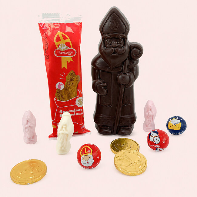 Leonidas St. Nicholas Gift Bag (L) with dark chocolate St. Nicholas figure and treats