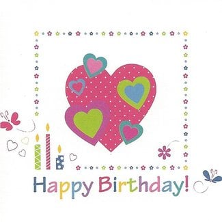 Grußkarte 'Happy Birthday' (7x7cm)