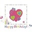 Wenskaart 'Happy Birthday' (7x7cm)