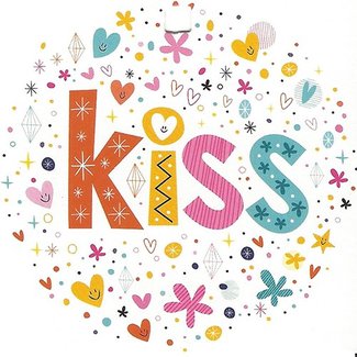 Carte de voeux 'Kiss' (7x7cm)