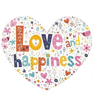 Carte de voeux 'Love and Happiness' (7x7cm)