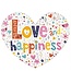 Carte de voeux Love and Happiness 1 pièce (7x7cm)