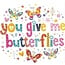 Carte de voeux 'You give me butterflies' (1 pc)