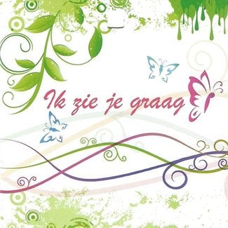 Wenskaart 'Ik zie je graag' (7x7cm)