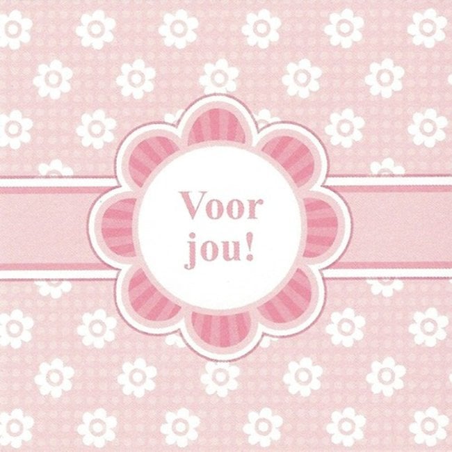 Wenskaart 'Voor jou' 7x7cm (1 stuk)