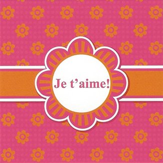 Greeting Card 'Je t'aime' (7x7cm)