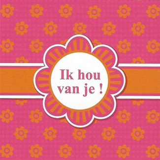 Carte de voeux 'Ik hou van je' (7x7cm)