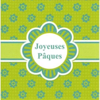 Wenskaart 'Joyeuses Pâques' (7x7cm)