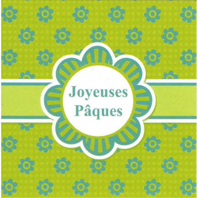 Wenskaart 'Joyeuses Pâques' 7x7cm voor Pasen