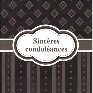 Grußkarte 'Sincères condoléances' (7x7cm)