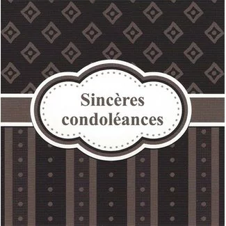 Wenskaart 'Sincères condoléances' (7x7cm)