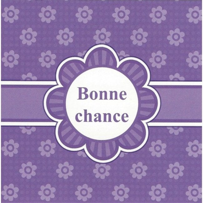 Wenskaart 'Bonne chance' (1 stuk, 7x7cm)