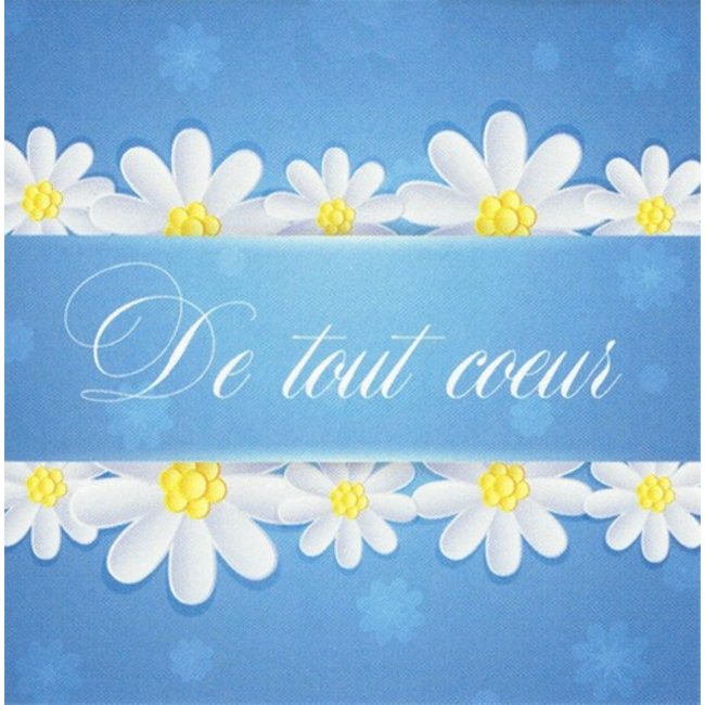 Carte de voeux 'De tout Coeur' (1 pièce) - Format 7x7cm