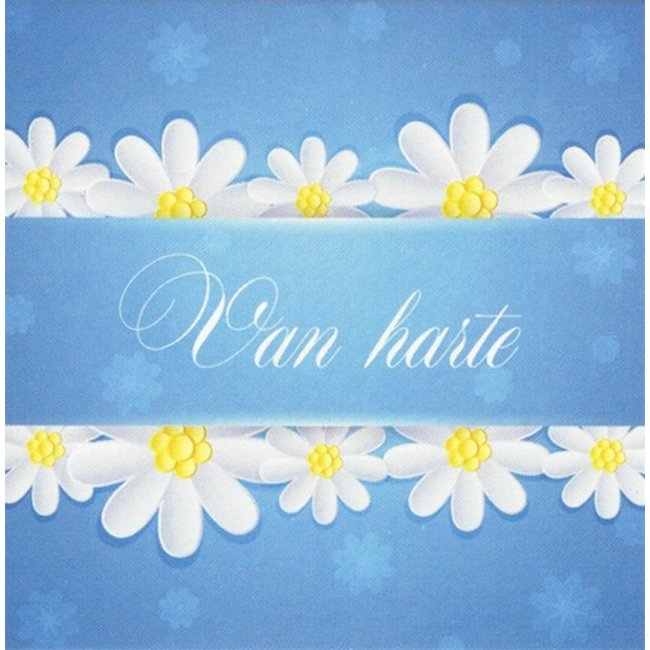 Carte de voeux 'Van harte' (1 pièce, 7x7cm)