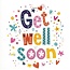 Carte de vœux 'Get well soon' (7x7cm)