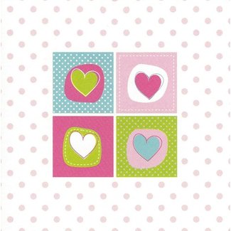 Carte de voeux 'coeurs' (7x7cm)