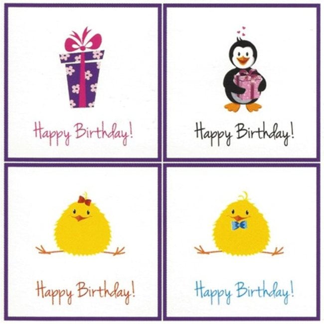 Grußkarte 'Happy Birthday' (7x7cm)